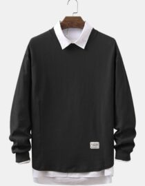 Black Slouchy Polo Sweater – สเวตเตอร์คอปกโปโลสีดำ